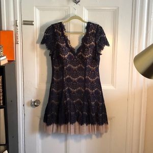 Betsy & Adam Lace Tulle A-Line Dress. Built in bra